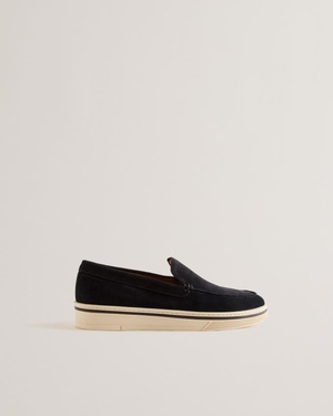 Mocassin Ted Baker Suede Slip On Chunky Bleu Marine Homme | SPE-37381963